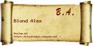 Blond Alex névjegykártya